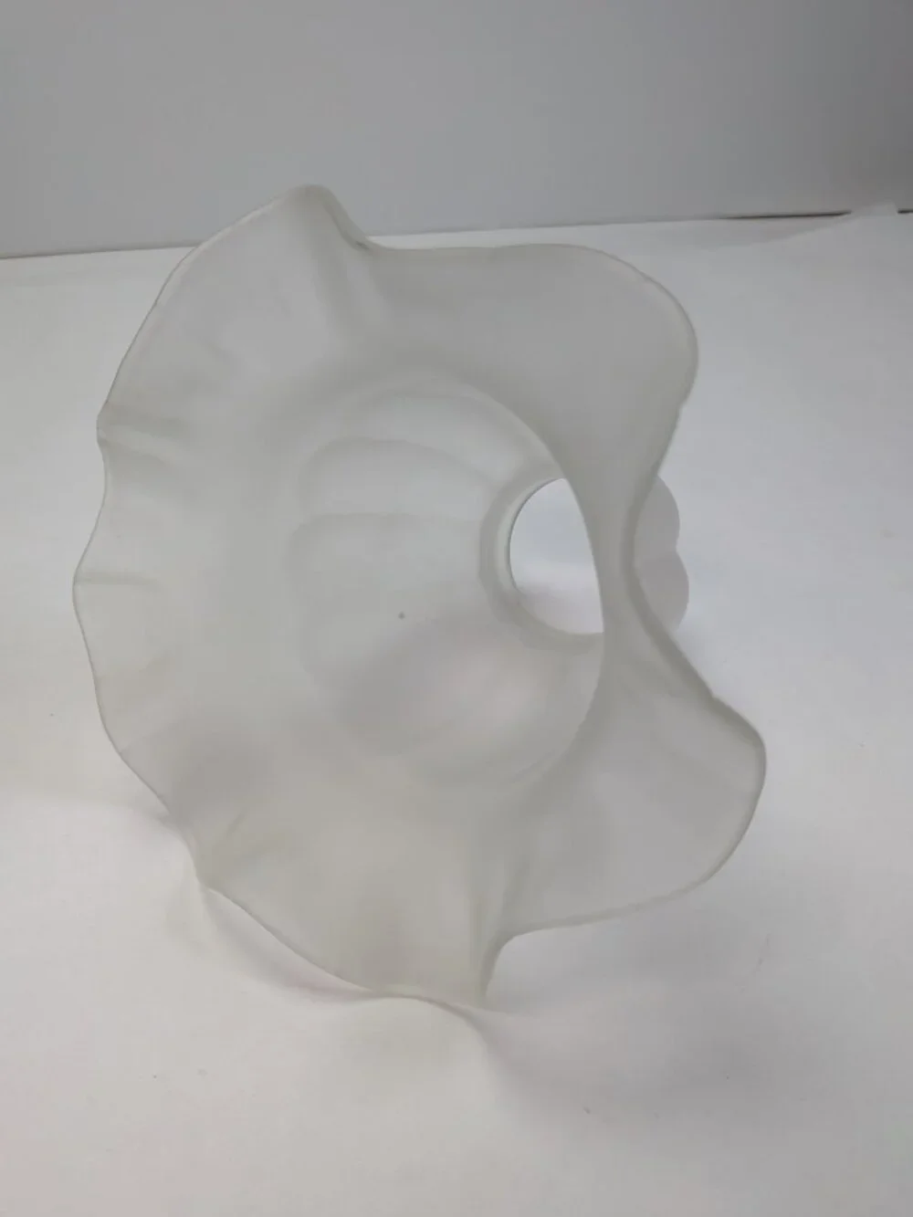 Frosted Glass Tulip Light Shade Replacement Ruffled Fluted Edge DIY craft proj.